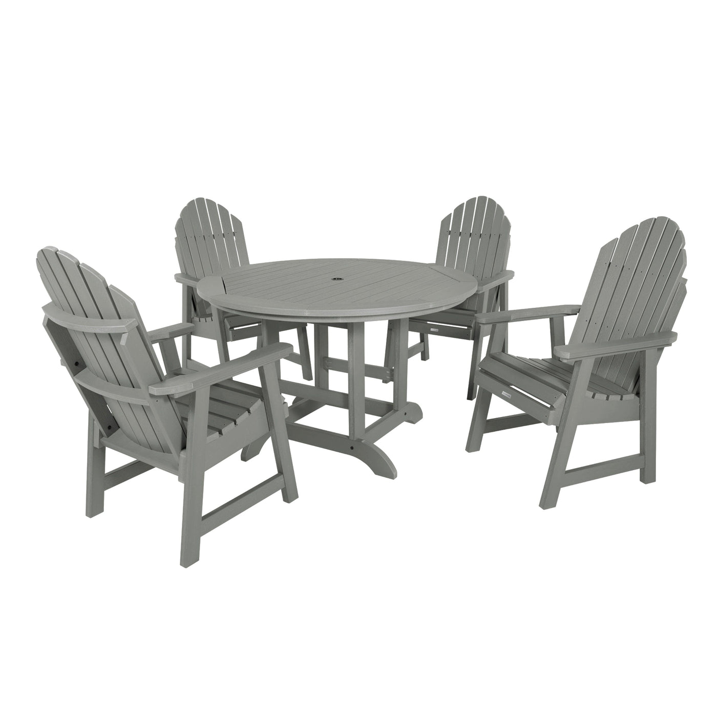 Hamilton 5pc 48in Round Dining Set - Dining Height Dining Highwood USA Coastal Teak 