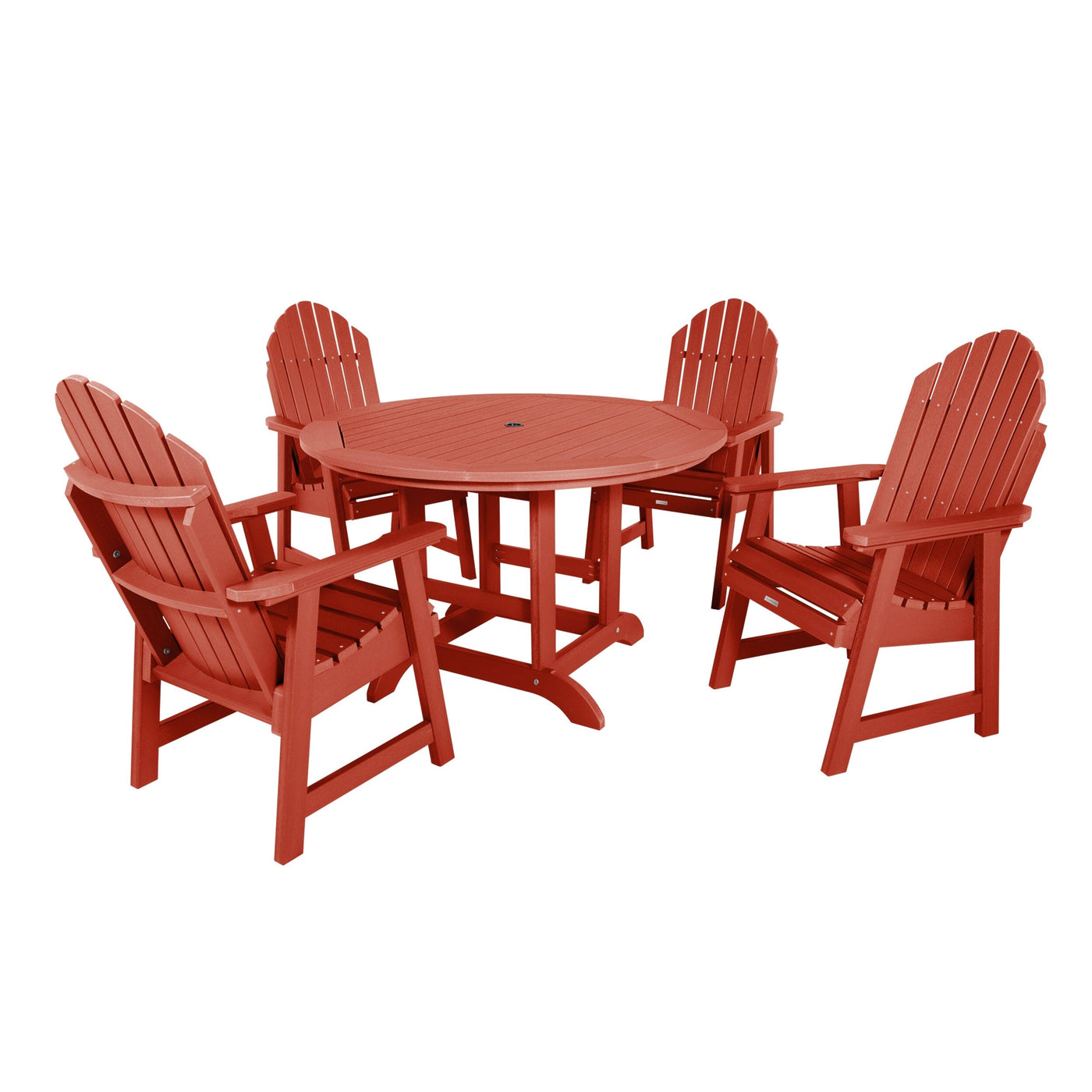 Hamilton 5pc 48in Round Dining Set - Dining Height Dining Highwood USA Rustic Red 