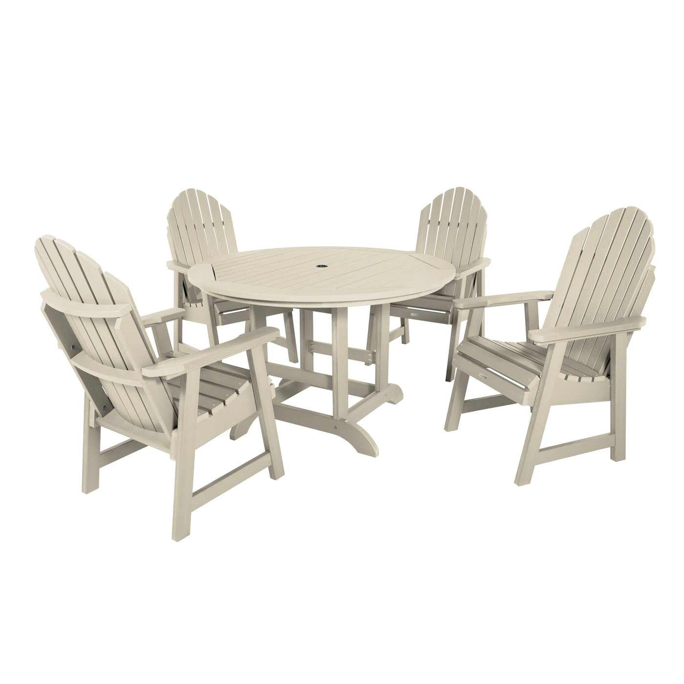Hamilton 5pc 48in Round Dining Set - Dining Height Dining Highwood USA Whitewash 