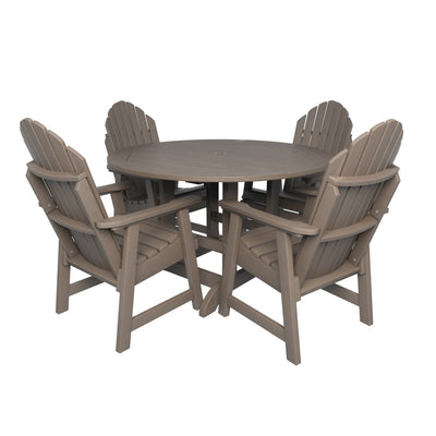 Hamilton 5pc 48in Round Dining Set - Dining Height Dining Highwood USA Woodland Brown 