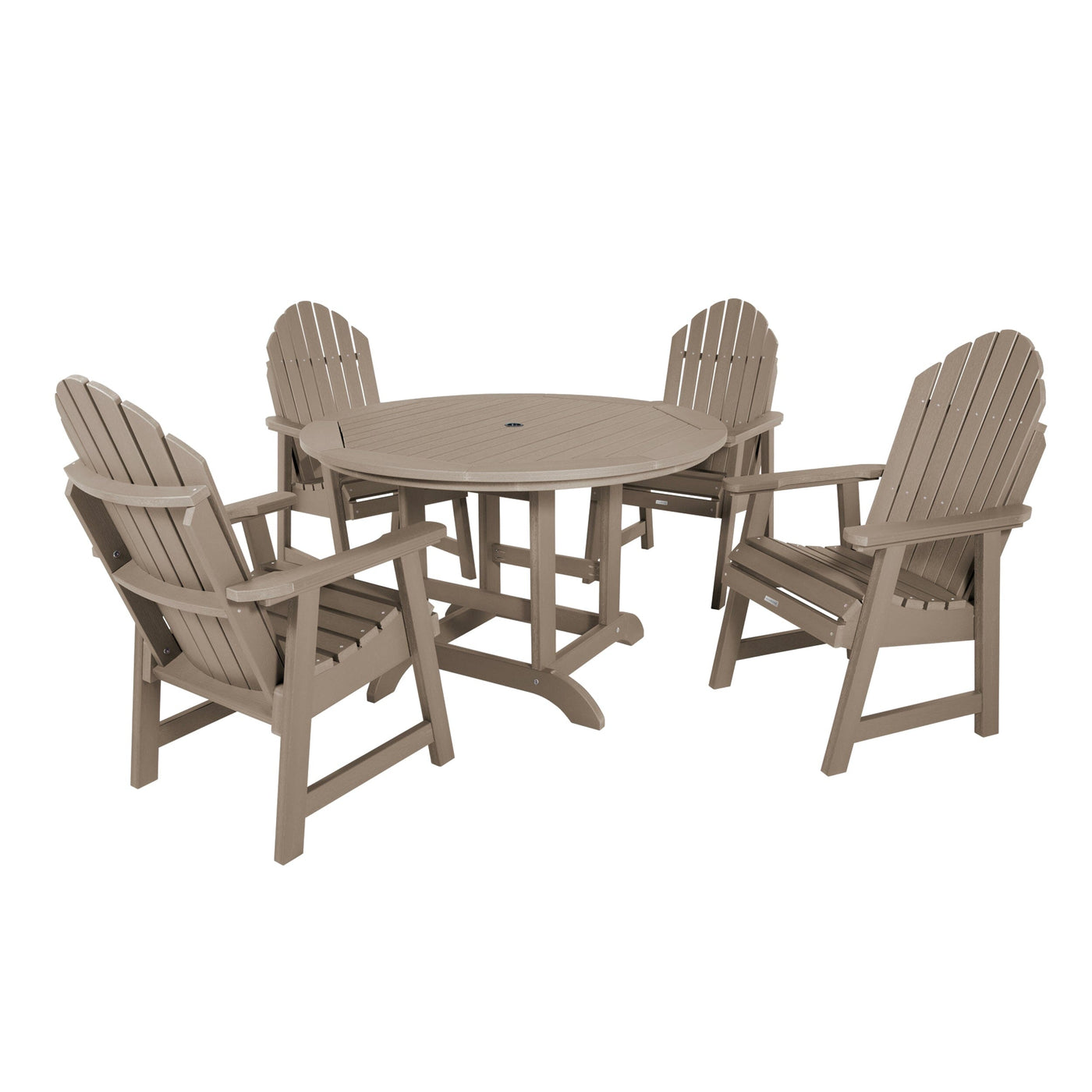 Hamilton 5pc 48in Round Dining Set - Dining Height Dining Highwood USA Woodland Brown 