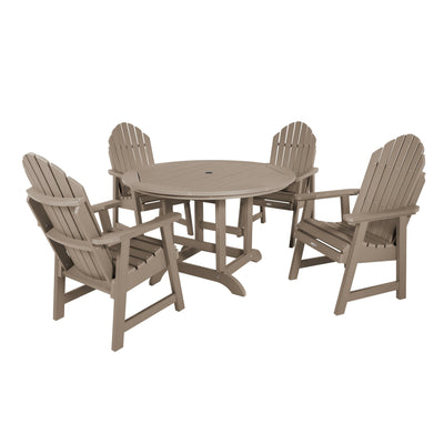 Hamilton 5pc 48in Round Dining Set - Dining Height Dining Highwood USA Woodland Brown 