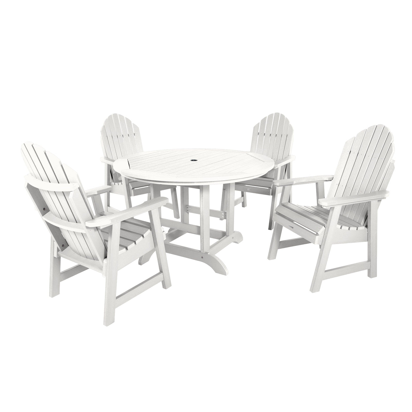 Hamilton 5pc 48in Round Dining Set - Dining Height Dining Highwood USA White 