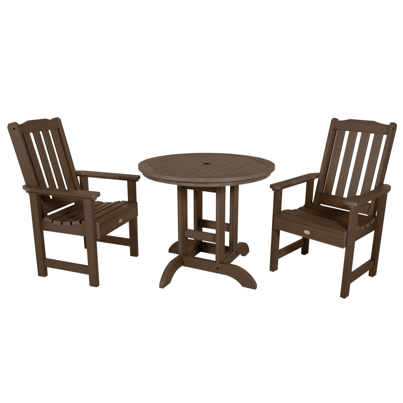 Lehigh 3pc 36in Round Dining Set - Dining Height Dining Highwood USA Weathered Acorn 