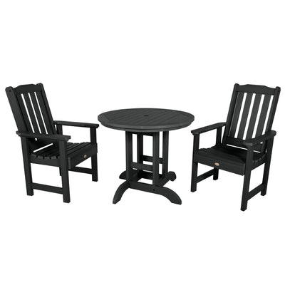 Lehigh 3pc 36in Round Dining Set - Dining Height Dining Highwood USA Black 