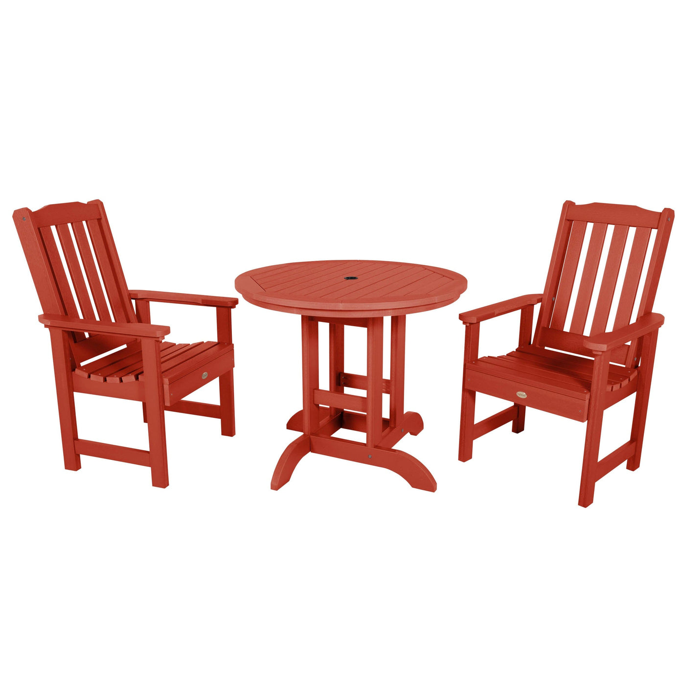 Lehigh 3pc 36in Round Dining Set - Dining Height Dining Highwood USA Rustic Red 