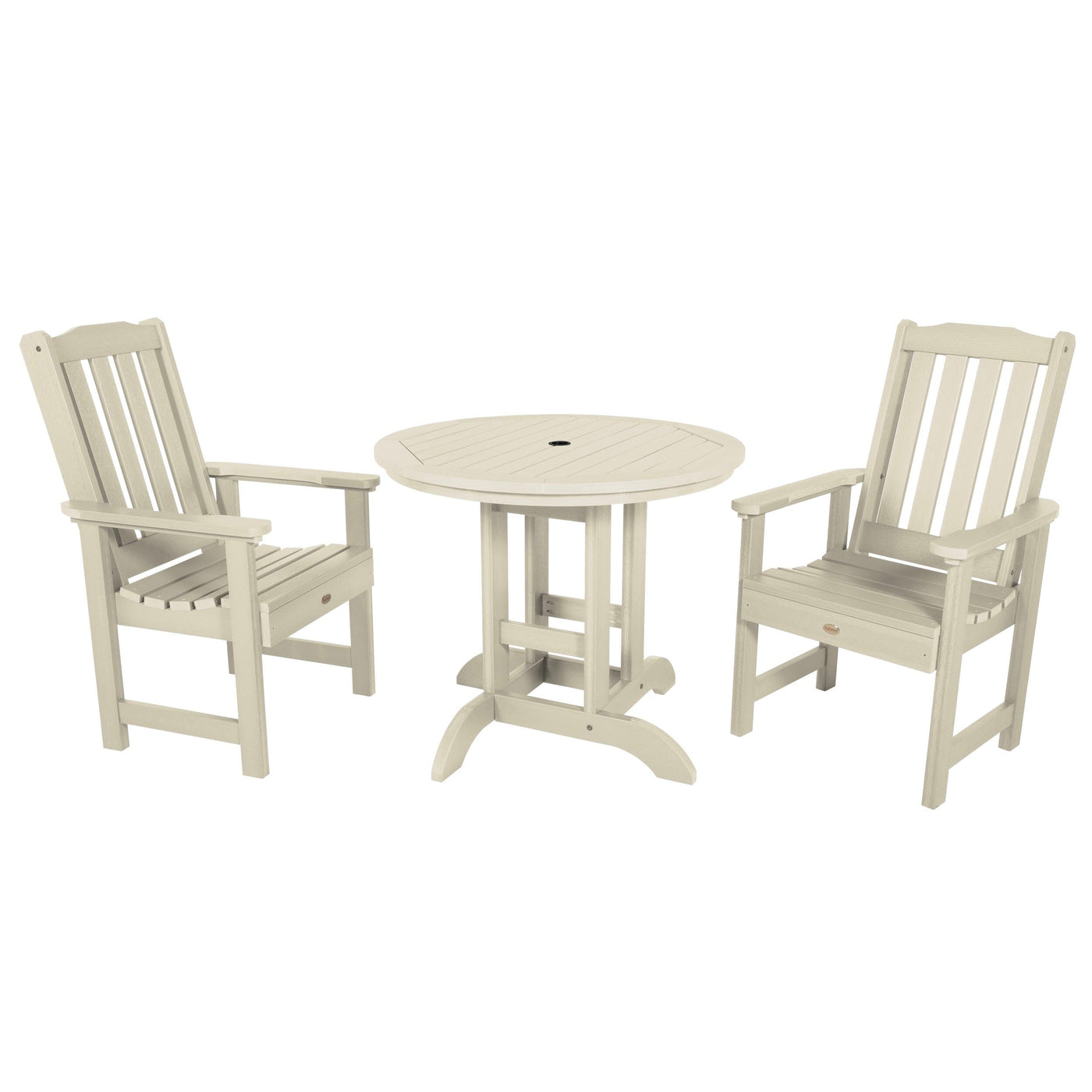 Lehigh 3pc 36in Round Dining Set - Dining Height Dining Highwood USA Whitewash 