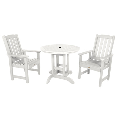 Lehigh 3pc 36in Round Dining Set - Dining Height Dining Highwood USA White 