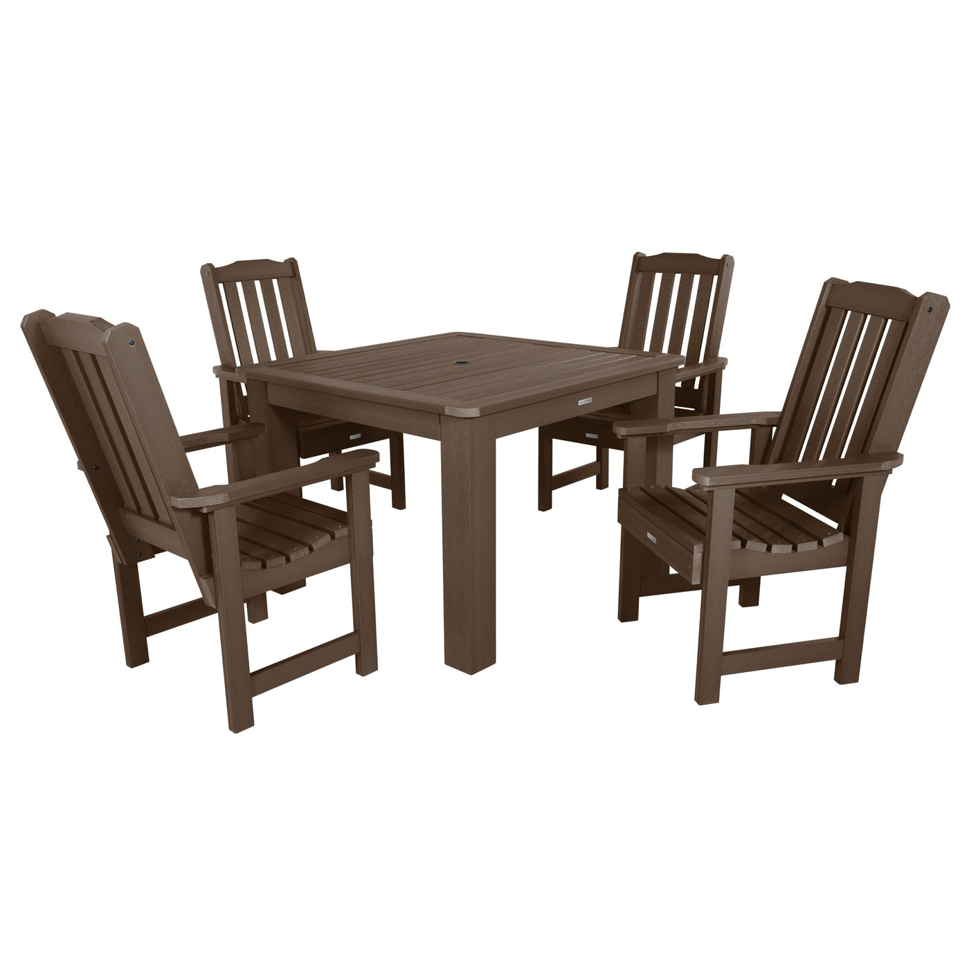Lehigh 5pc Square Dining Set 42in x 42in - Dining Height Dining Highwood USA Weathered Acorn 