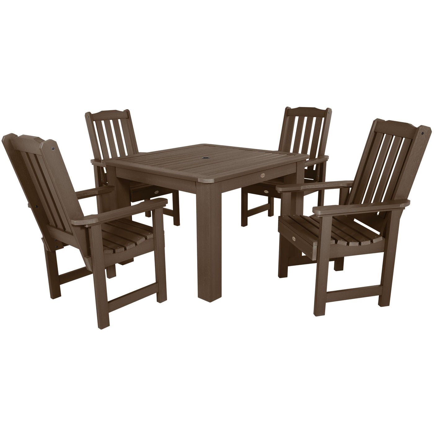 Lehigh 5pc Square Dining Set 42in x 42in - Dining Height Dining Highwood USA Weathered Acorn 