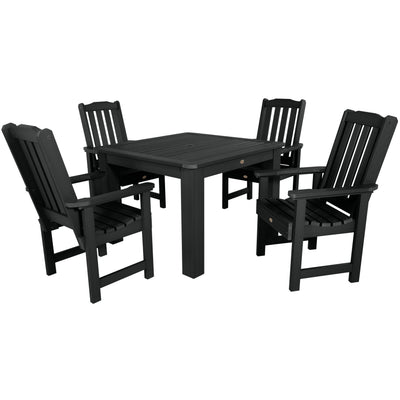 Lehigh 5pc Square Dining Set 42in x 42in - Dining Height Dining Highwood USA Black 