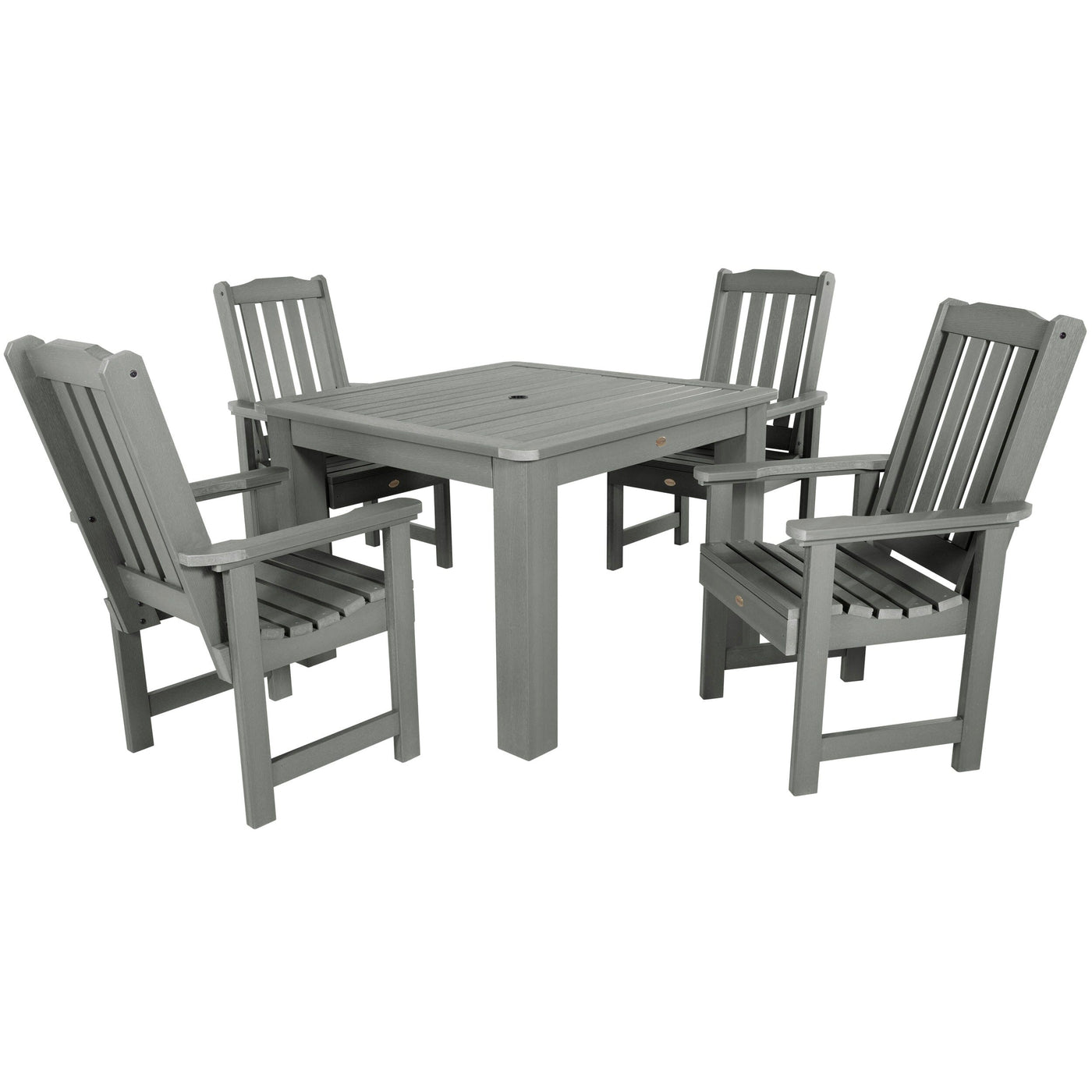 Lehigh 5pc Square Dining Set 42in x 42in - Dining Height Dining Highwood USA Coastal Teak 