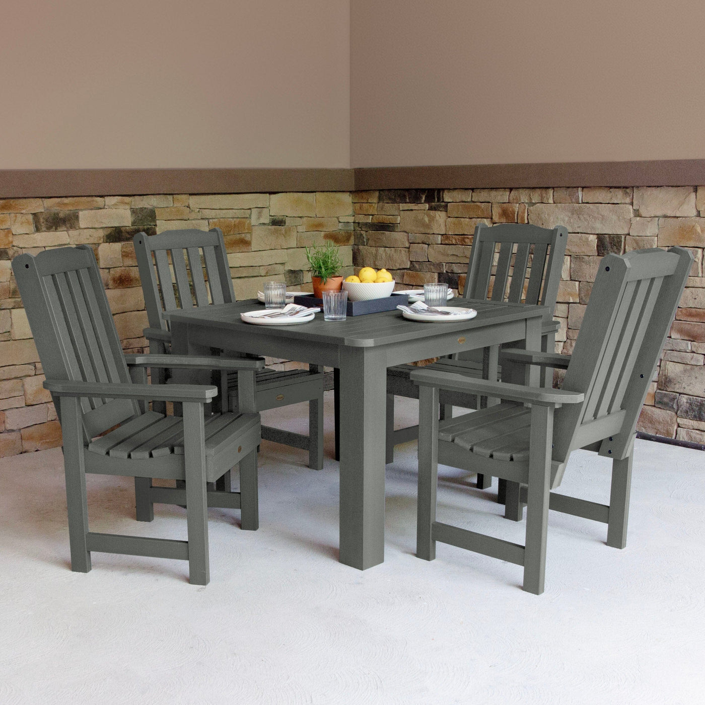 Lehigh 5pc Square Dining Set 42in x 42in - Dining Height Dining Highwood USA 