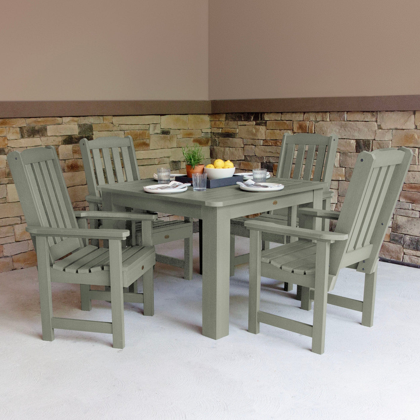 Lehigh 5pc Square Dining Set 42in x 42in - Dining Height Dining Highwood USA 