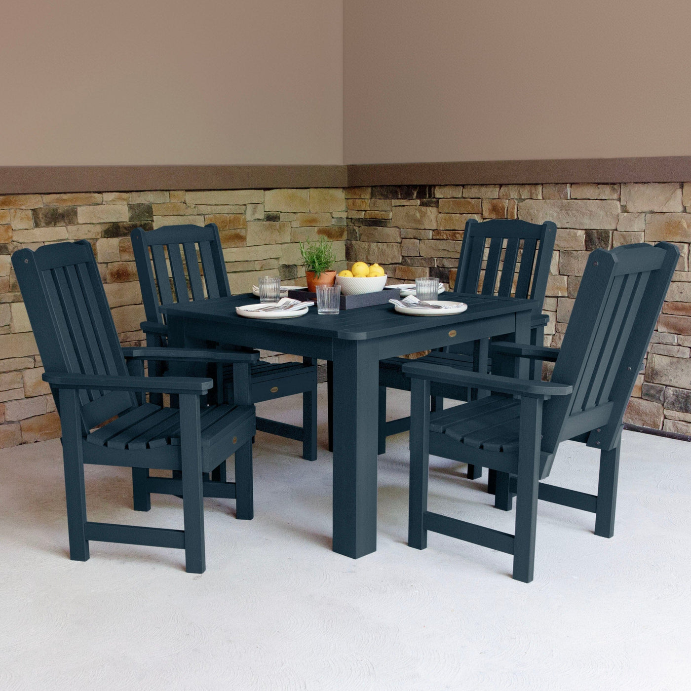 Lehigh 5pc Square Dining Set 42in x 42in - Dining Height Dining Highwood USA 