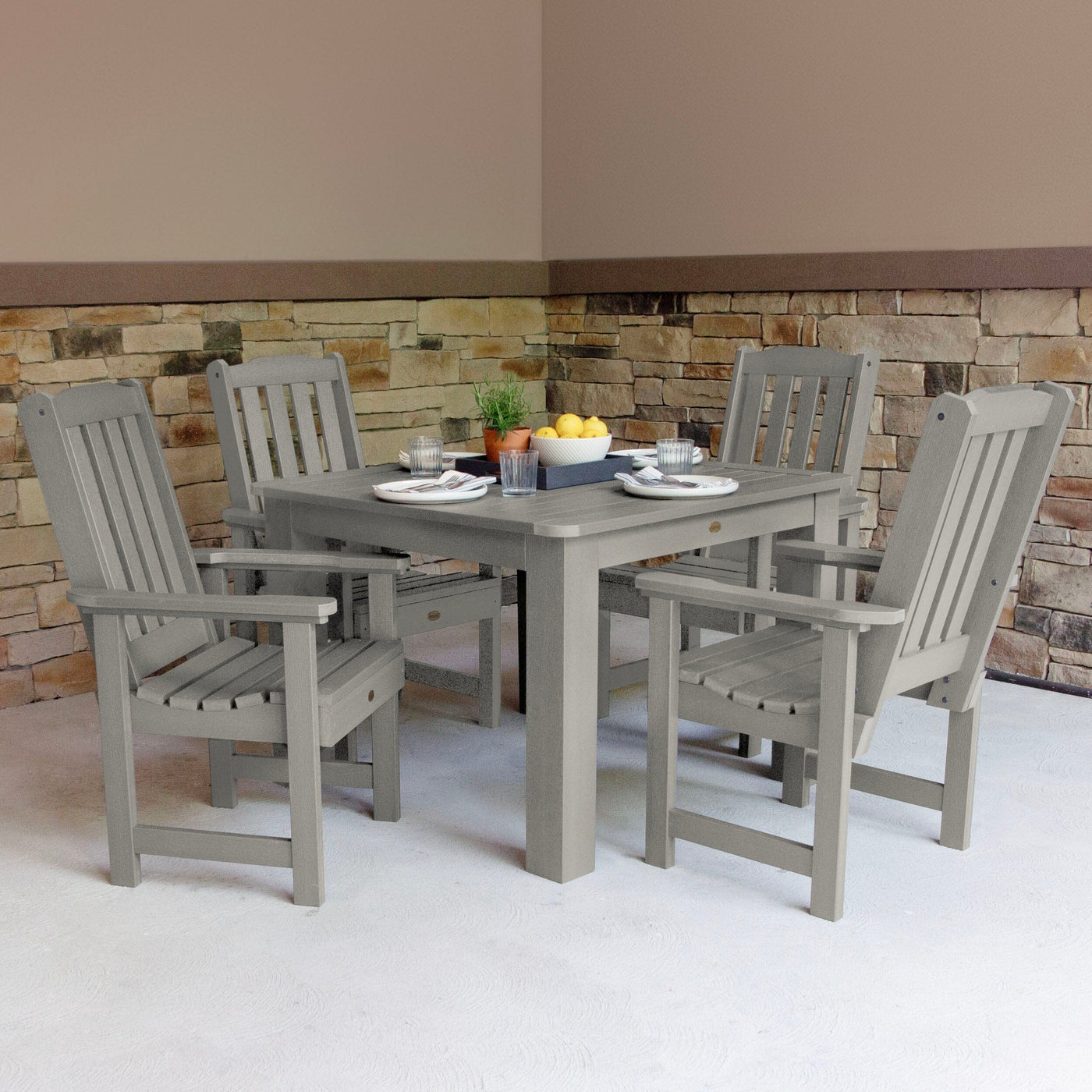 Lehigh 5pc Square Dining Set 42in x 42in - Dining Height Dining Highwood USA 