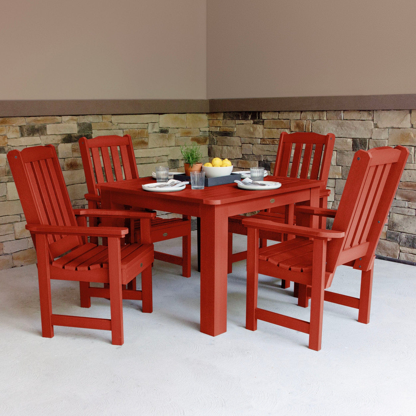 Lehigh 5pc Square Dining Set 42in x 42in - Dining Height Dining Highwood USA 