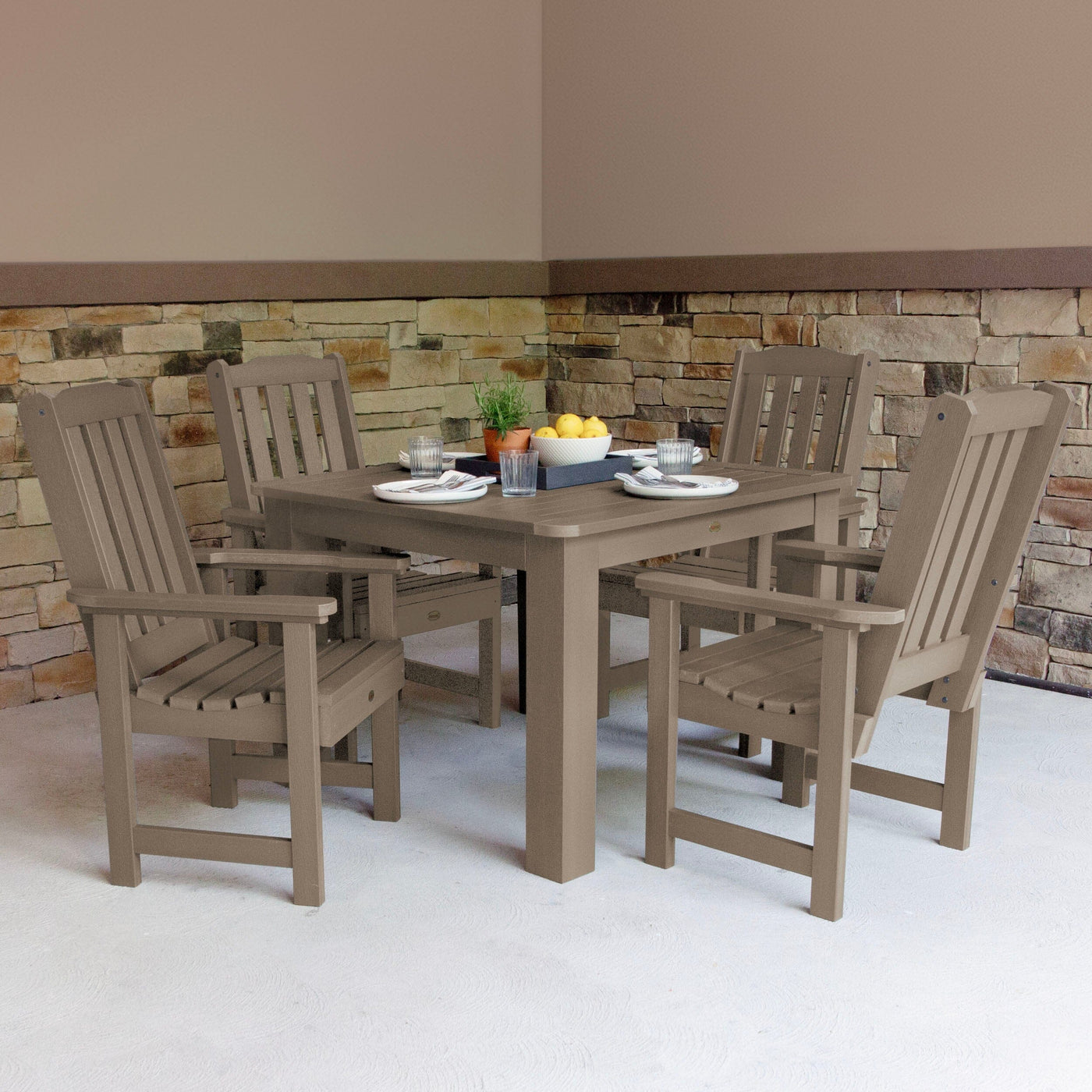 Lehigh 5pc Square Dining Set 42in x 42in - Dining Height Dining Highwood USA 