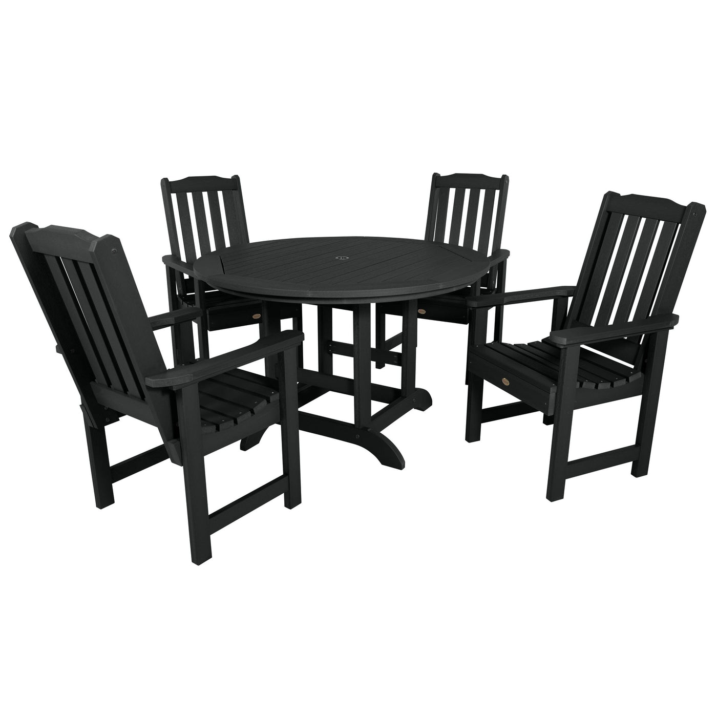 Lehigh 5pc 48in Round Dining Set - Dining Height Dining Highwood USA Black 