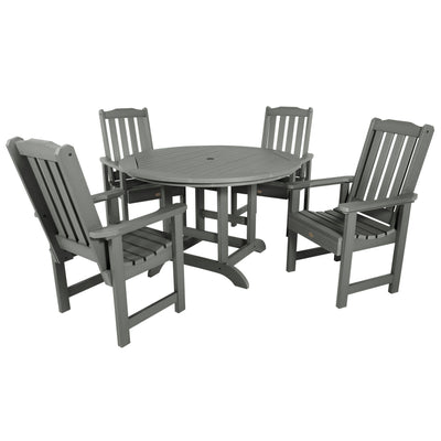 Lehigh 5pc 48in Round Dining Set - Dining Height Dining Highwood USA Coastal Teak 