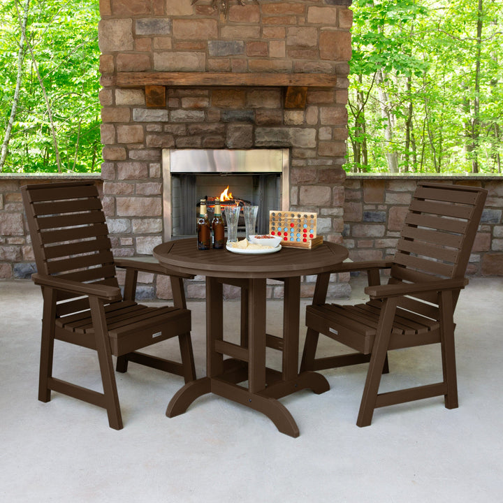 Weatherly 3pc 36in Round Dining Set - Dining Height Dining Highwood USA 