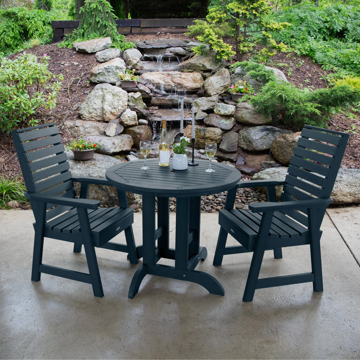 Weatherly 3pc 36in Round Dining Set - Dining Height Dining Highwood USA 