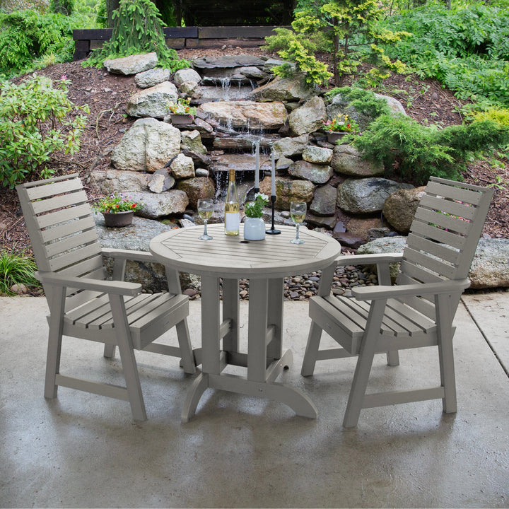 Weatherly 3pc 36in Round Dining Set - Dining Height Dining Highwood USA 