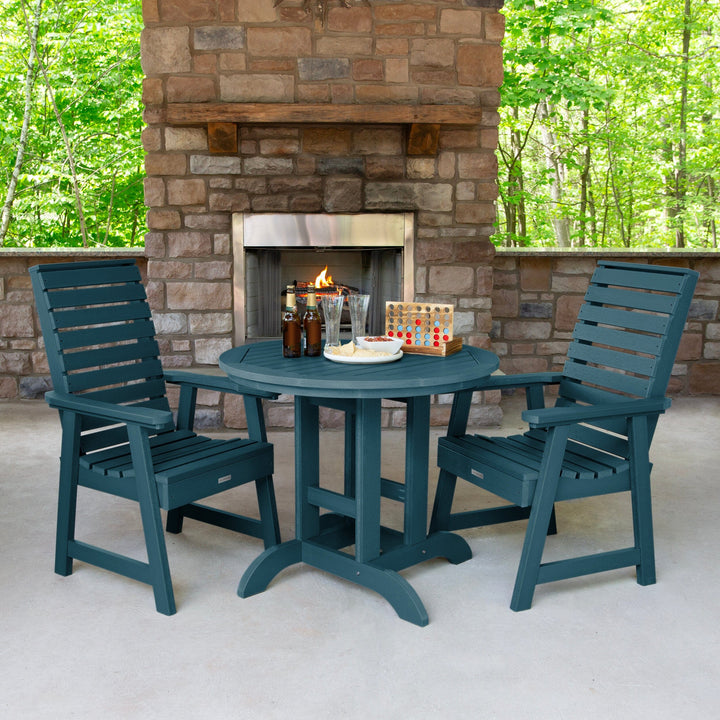 Weatherly 3pc 36in Round Dining Set - Dining Height Dining Highwood USA 