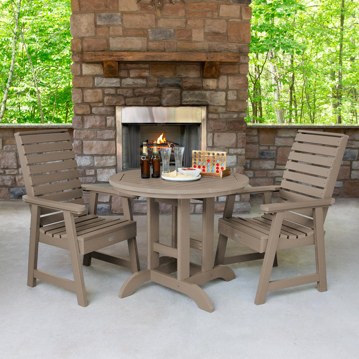 Weatherly 3pc 36in Round Dining Set - Dining Height Dining Highwood USA 