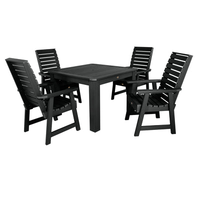 Weatherly 5pc Square Dining Set 42in x 42in - Dining Height Dining Highwood USA Black 