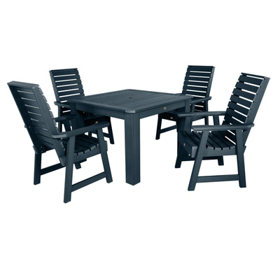 Weatherly 5pc Square Dining Set 42in x 42in - Dining Height Dining Highwood USA Federal Blue 