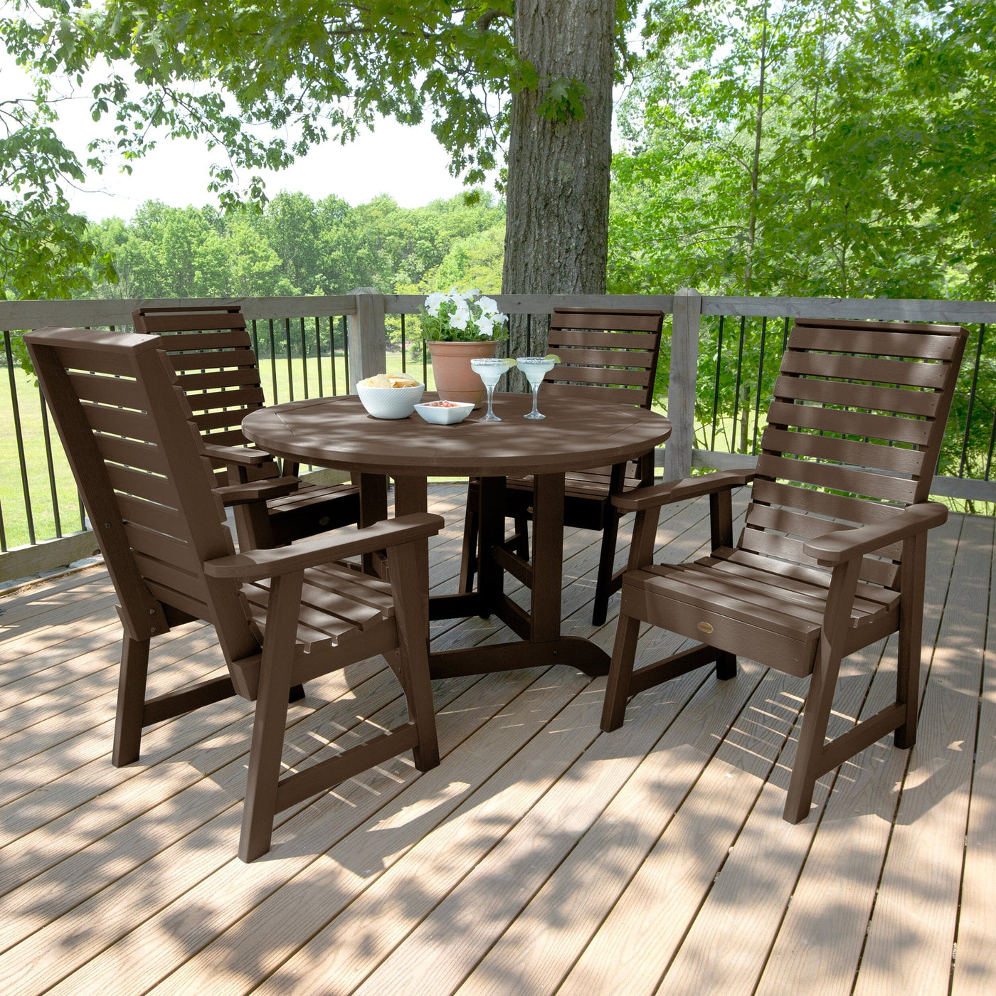 Weatherly 5pc 48in Round Dining Set - Dining Height Dining Highwood USA 