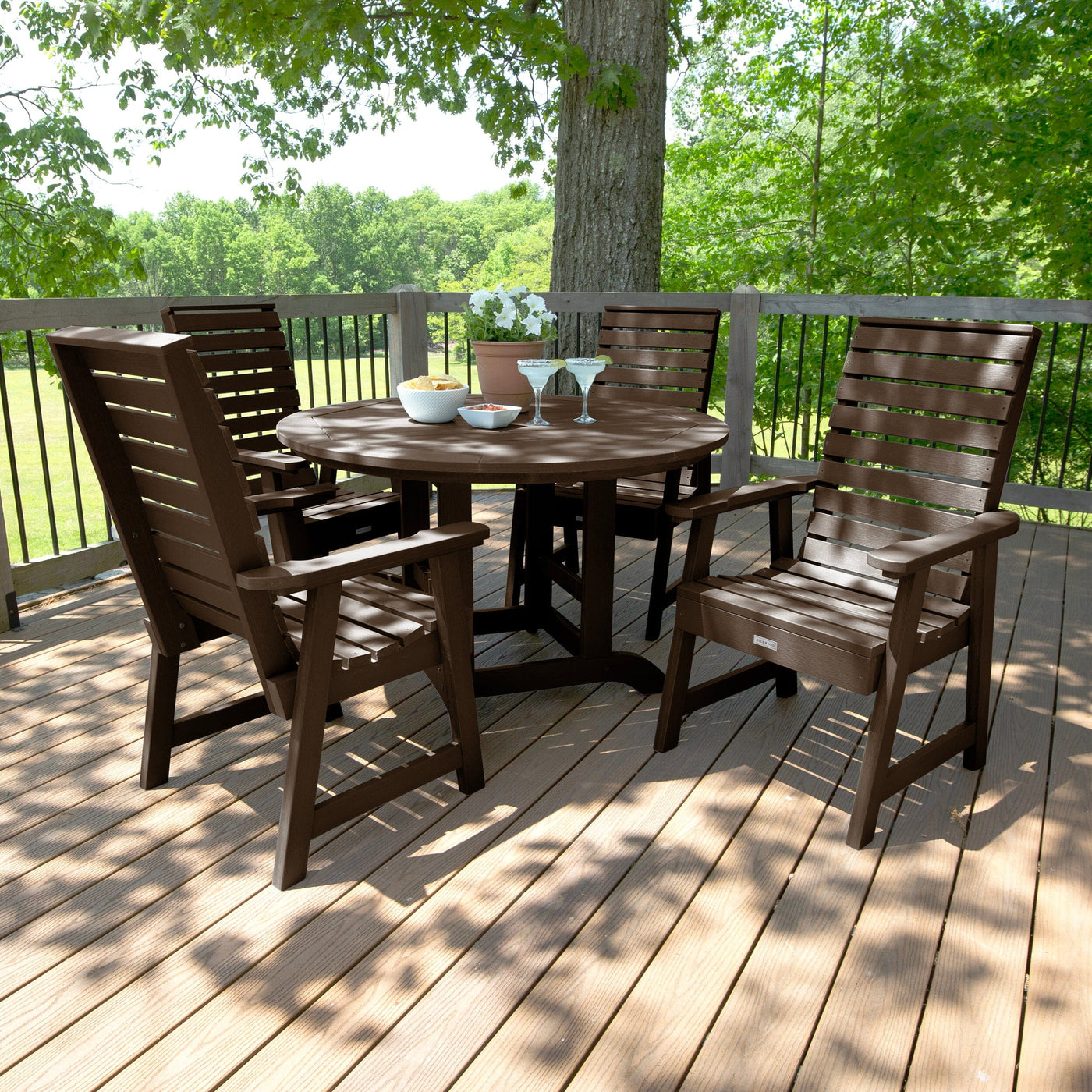 Weatherly 5pc 48in Round Dining Set - Dining Height Dining Highwood USA 