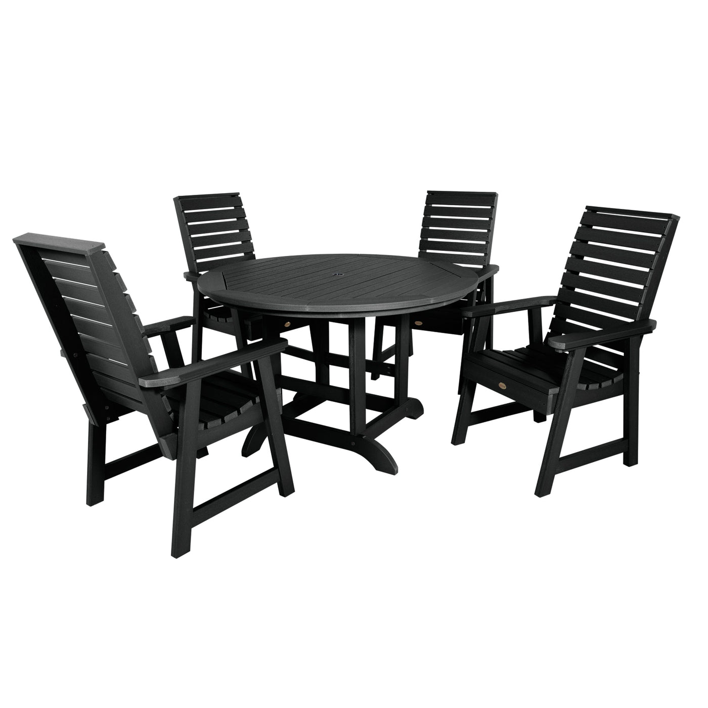 Weatherly 5pc 48in Round Dining Set - Dining Height Dining Highwood USA Black 