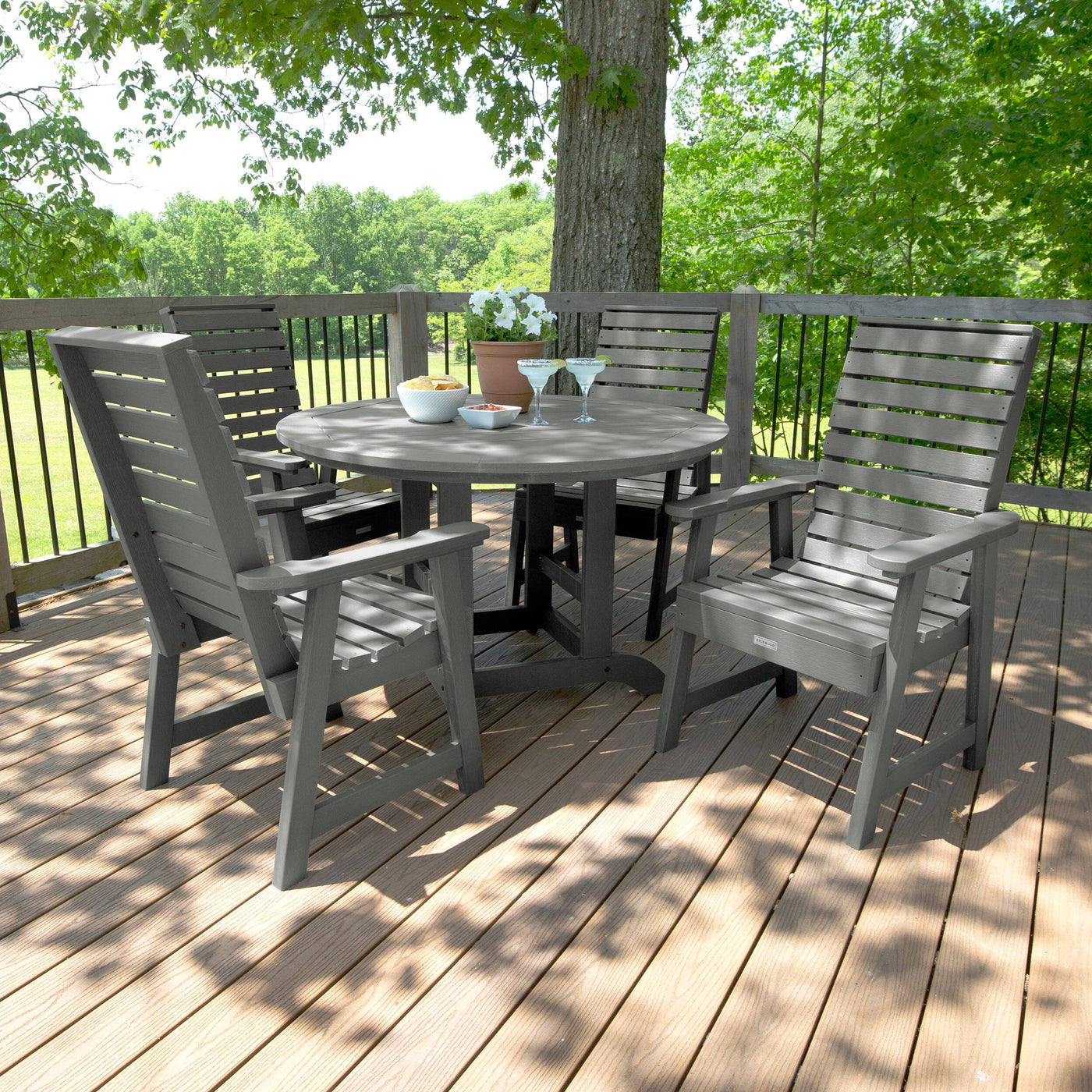 Weatherly 5pc 48in Round Dining Set - Dining Height Dining Highwood USA 