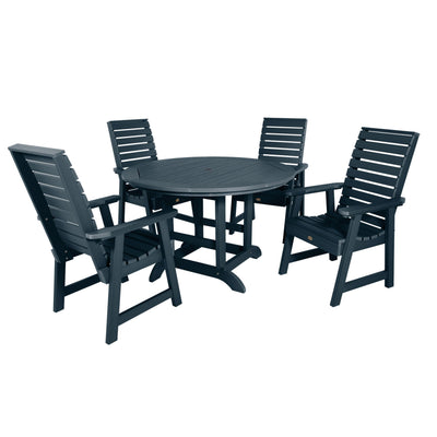 Weatherly 5pc 48in Round Dining Set - Dining Height Dining Highwood USA Federal Blue 