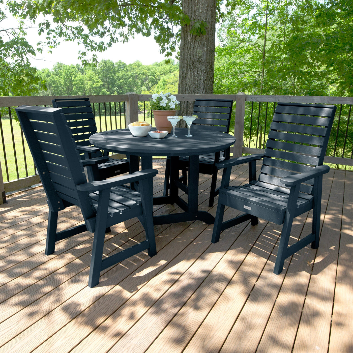 Weatherly 5pc 48in Round Dining Set - Dining Height Dining Highwood USA 
