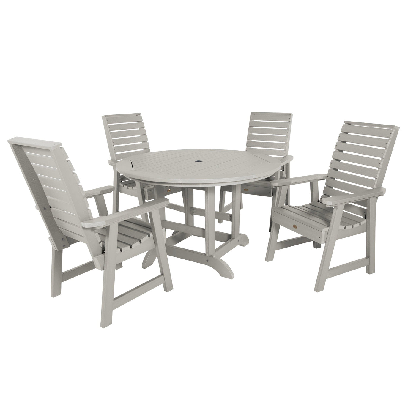 Weatherly 5pc 48in Round Dining Set - Dining Height Dining Highwood USA Harbor Gray 