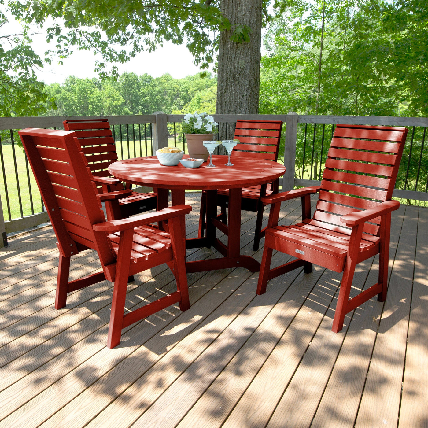 Weatherly 5pc 48in Round Dining Set - Dining Height Dining Highwood USA 