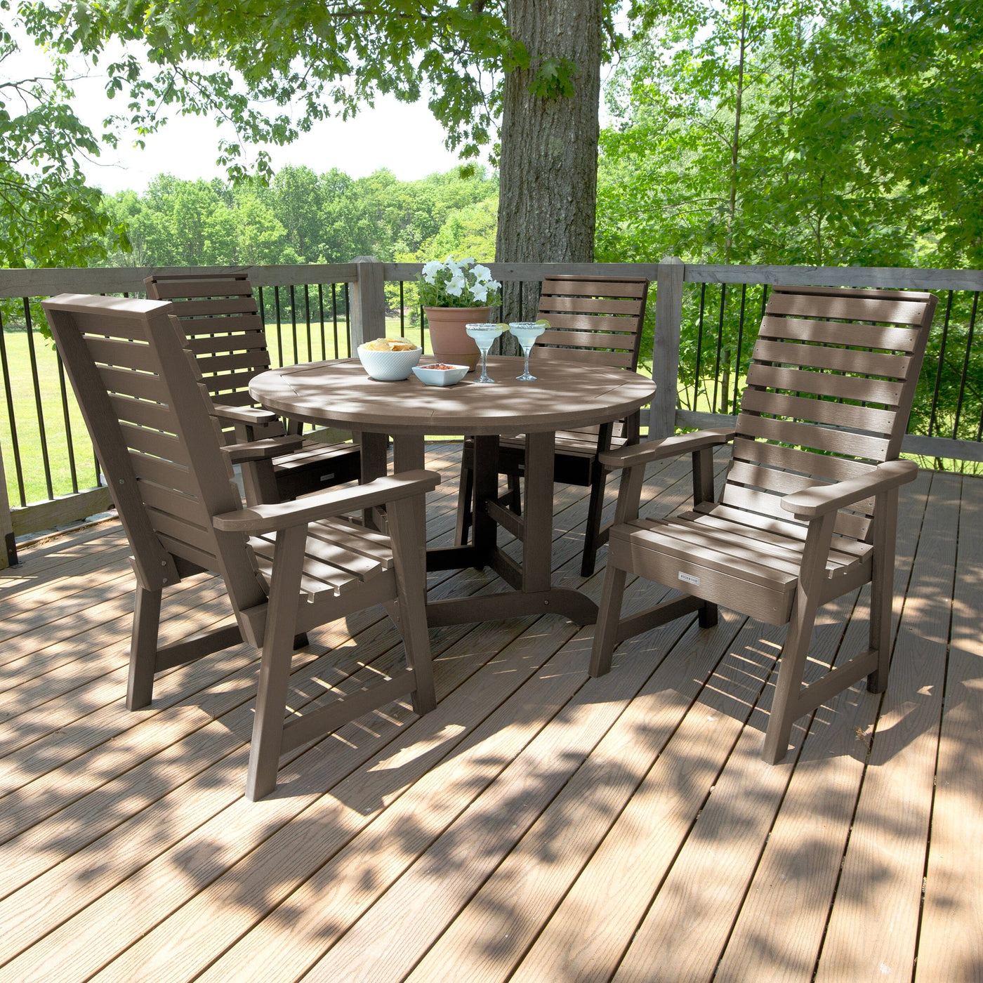 Weatherly 5pc 48in Round Dining Set - Dining Height Dining Highwood USA 