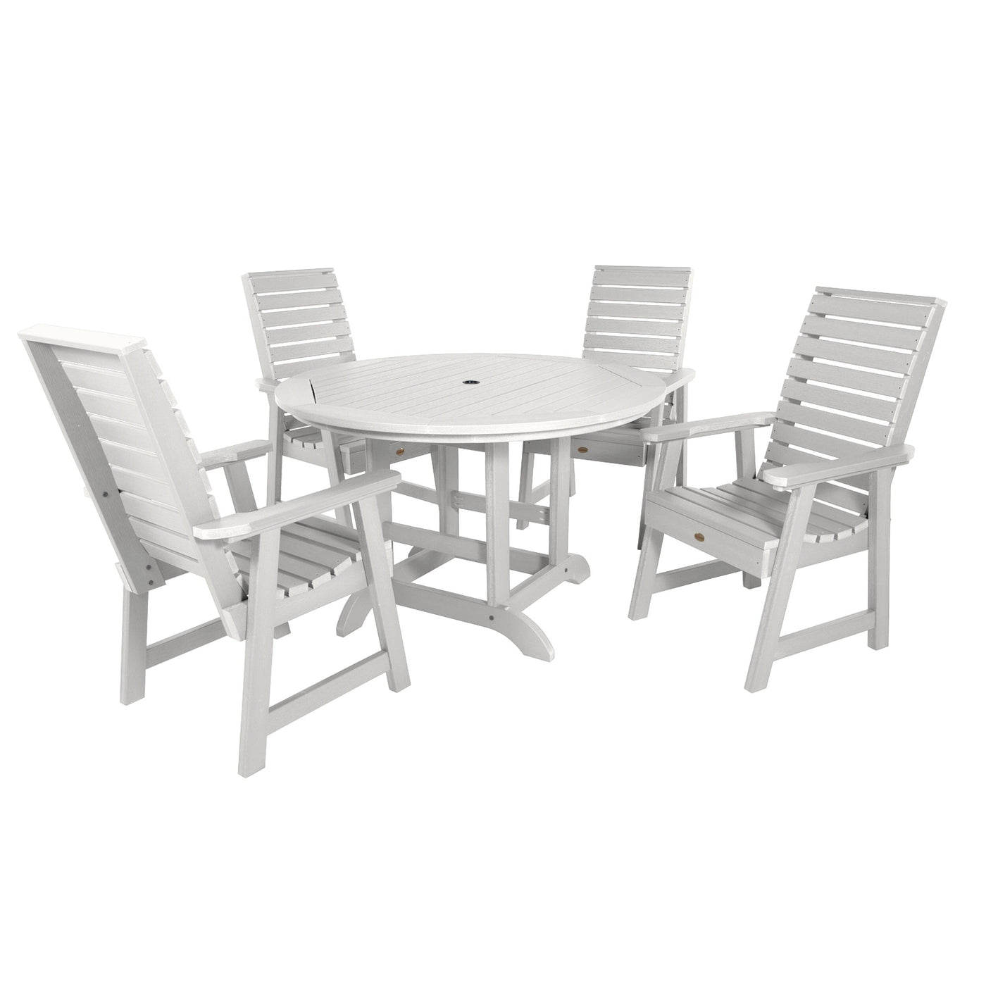 Weatherly 5pc 48in Round Dining Set - Dining Height Dining Highwood USA White 