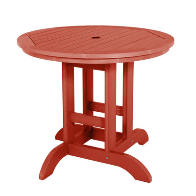 Round 36in Diameter Dining Table - Dining Height Dining Highwood USA Rustic Red 