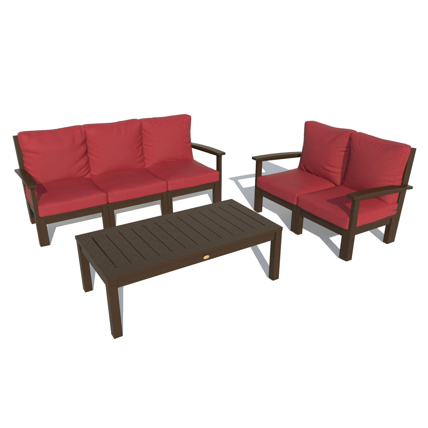 Bespoke Deep Seating: Sofa, Loveseat, and Conversation Table Deep Seating Highwood USA Firecracker Red Weathered Acorn 