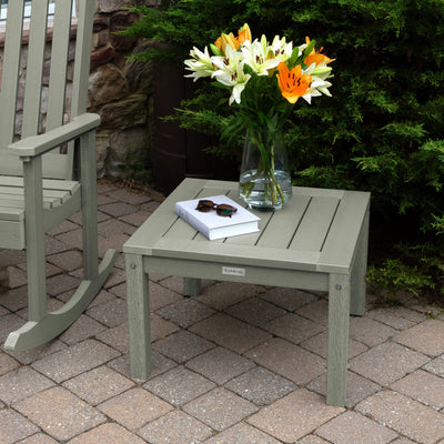 2 Lehigh Rocking Chairs with Adirondack Side Table Kitted Sets Highwood USA 