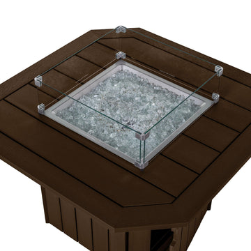 Top view of Oasis fire table in Brown