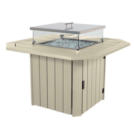 Oasis Fire Table in Whitewash