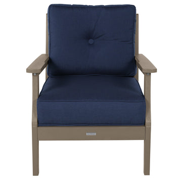 Lehigh Deep Seating Club Chair Deep Seating Highwood USA Spectrum Indigo Woodland Brown 