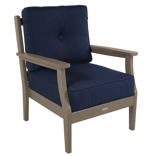 Lehigh Deep Seating Club Chair Deep Seating Highwood USA Spectrum Indigo Woodland Brown 