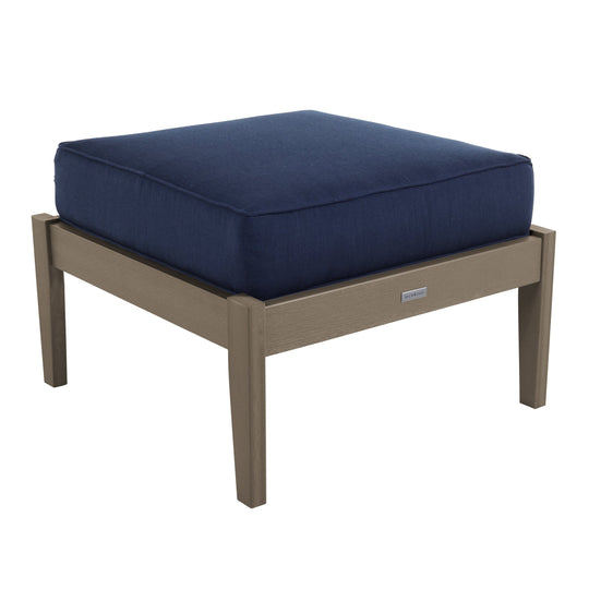 Lehigh Deep Seating Ottoman Deep Seating Highwood USA Spectrum Indigo Woodland Brown 