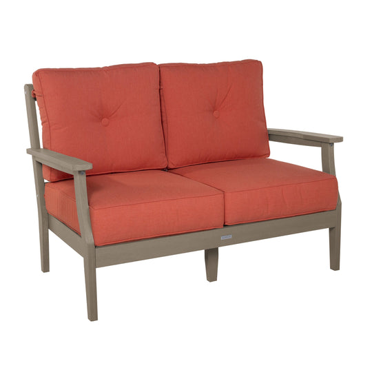 Lehigh Deep Seating Loveseat Deep Seating Highwood USA Canvas Persimmon Woodland Brown 
